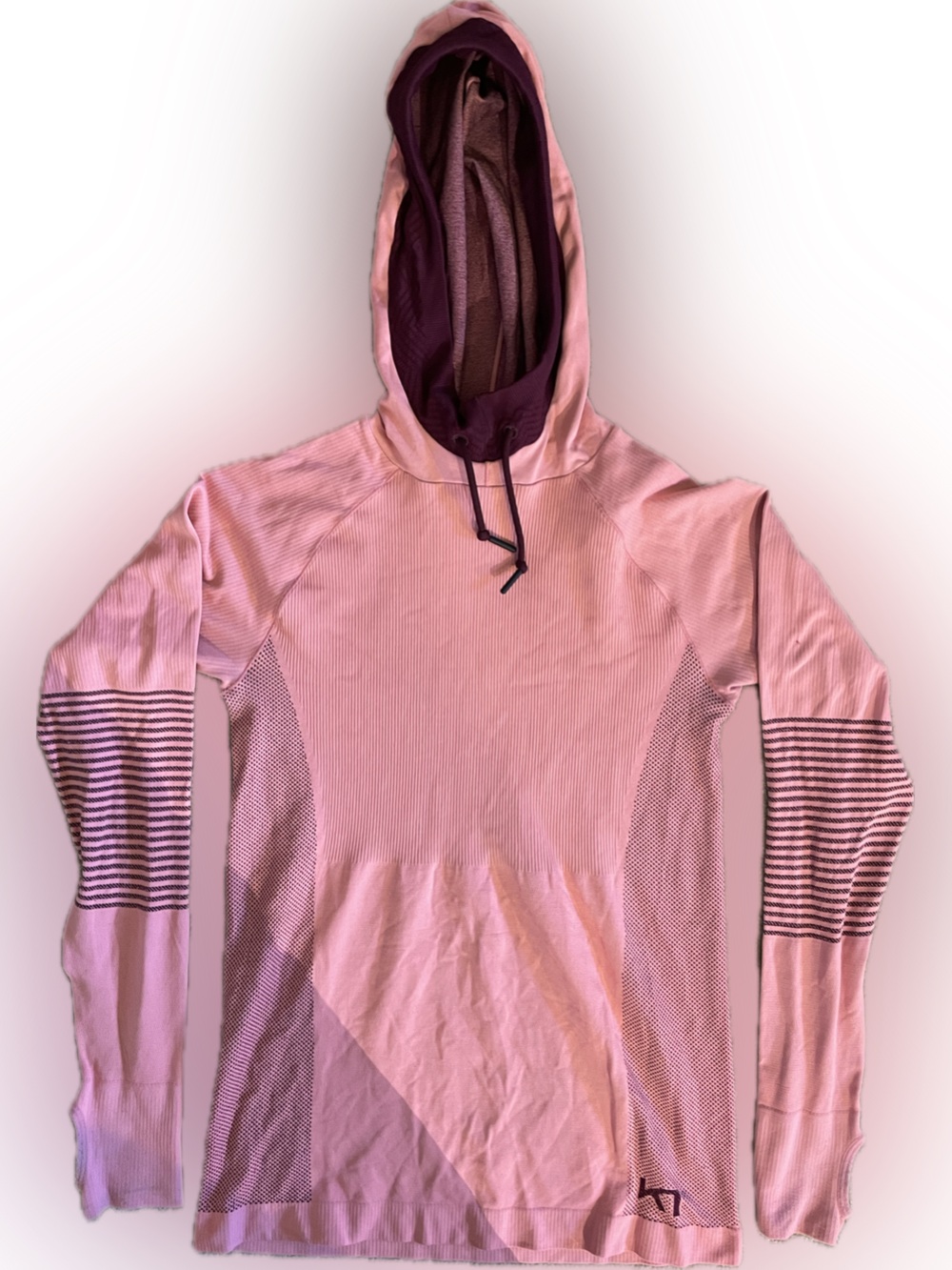 KARI TRAA Women's Lightweight Pink Hooded Performance Sweater; size XS